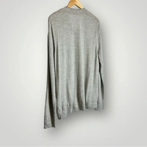 Ted Baker 100% Merino Wool V Neck Sweater Size 3XL Long Sleeve Pullover Gray - Picture 4 of 7
